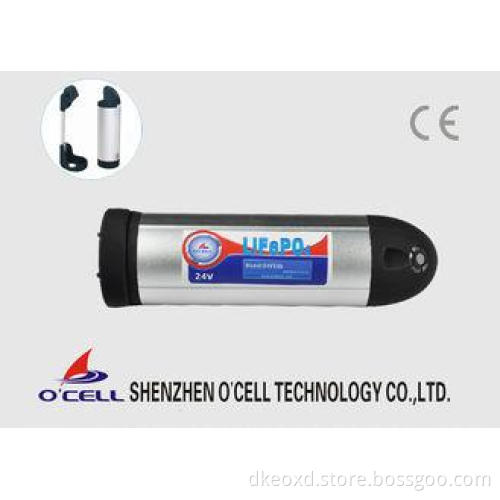 Waterproof 24V 9AH E-Bike LiFePO4 Battery Pack Bottle Type